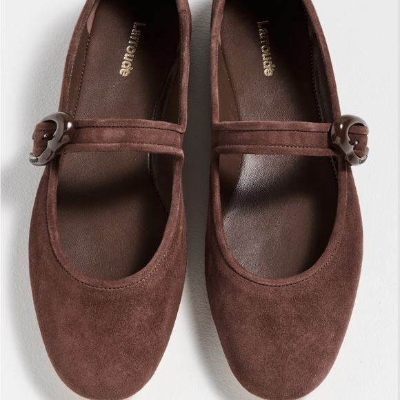 Larroude Chocolate Brown Suede Flats - Picture 2 of 7